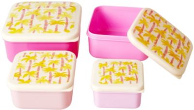 4-tlg. Frischhaltedosen Set ´´Palm Tree´´ pink-kombi