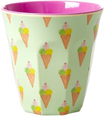 Melamin Trinkbecher ��Ice Cream��, H9cm pink/gelb
