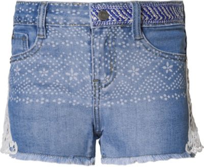 Jeansshorts mit Spitze denim Gr. 122/128 M�dchen Kinder
