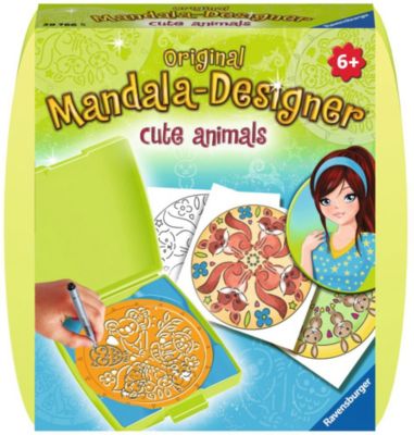 Mandala-Designer® Mini Set mit 1 Schablone, Cute Animals