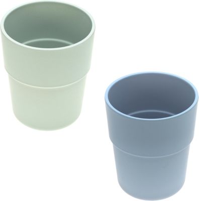 Kinderbecher Bambus Set, 2-tlg., Uni mint/blueberry, blue blau