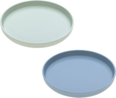 Kinderteller Bambus Set, 2-tlg., Uni mint/blueberry, blue blau