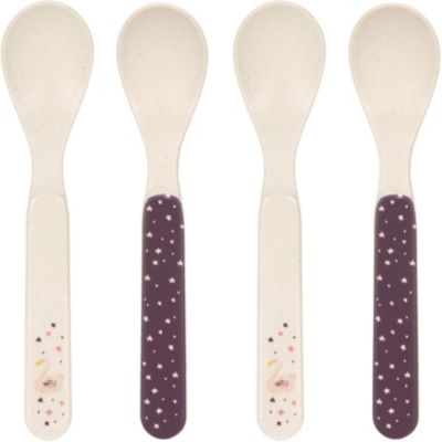 Kinderl�ffel Set Bambus, 4-tlg., Little Water Swan, purple lila