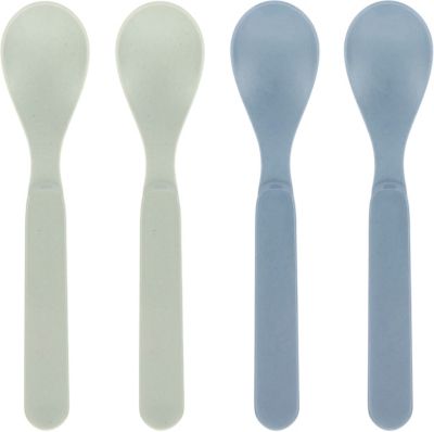 Kinderl�ffel Set Bambus, 4-tlg., Uni mint/blueberry, multicolor mehrfarbig