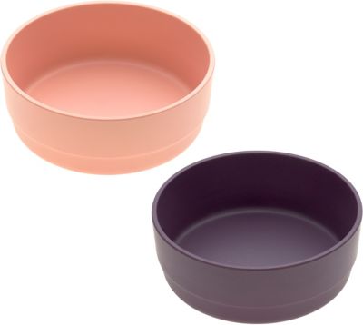 Esslernschale Bambus Set, 2-tlg., Uni peach/plum, purple lila