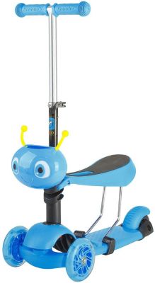 Трехколесный самокат Novatrack Disco-kids трансформер, голубой