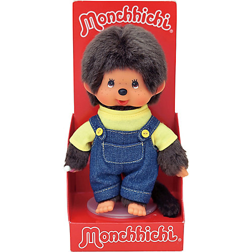 Мягкая игрушка Monchhichi Мончичи, мальчик в комбинезоне и желтой футболке, 20 см от Monchhichi