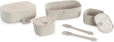 Beh�lter naturmeal on-the-go, grau, 5-tlg.