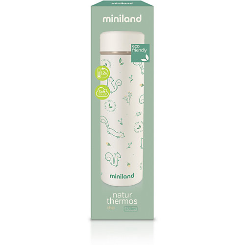 Термос Miniland Natur Thermos Chip 450 мл - мятный/белый от Miniland