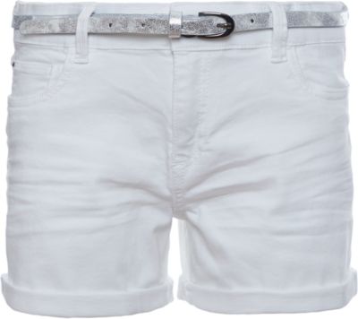 Shorts mit G�rtel wei� Gr. 176 M�dchen Kinder