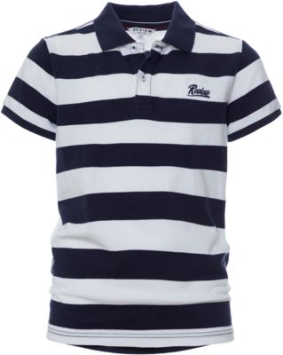 Poloshirt blau/wei Gr. 116 Jungen Kinder