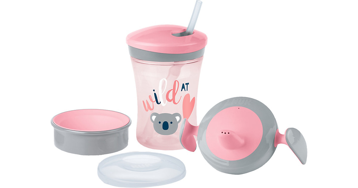 NUK · Trinkbecher evolution cup, 230 ml, rosa, Koala, 4-tlg. NUK · Trinkbecher evolution cup, 230 ml, rosa, Koala, 4-tlg.