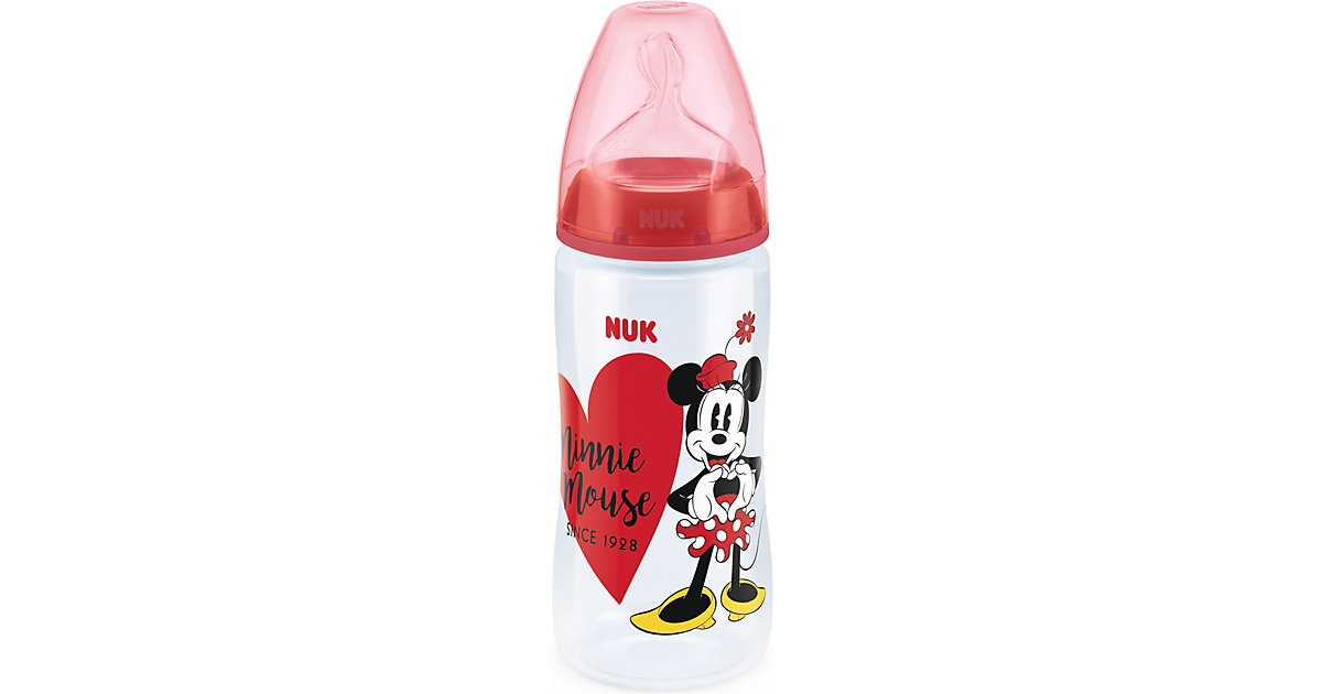 NUK · Weithals Flasche First Choice+, Silikon-Trinksauger, BPA frei, 300 ml, rot, Mickey Mouse NUK · Weithals Flasche First Choice+, Silikon-Trinksauger, BPA frei, 300 ml, rot, Mickey Mouse