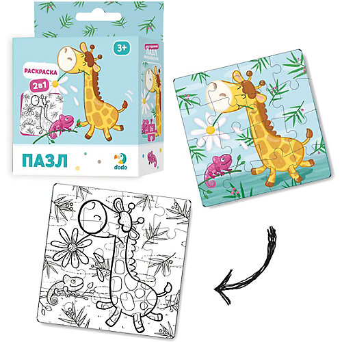 Пазл-раскраска 2в1 Dodo Жирафенок от Dodo