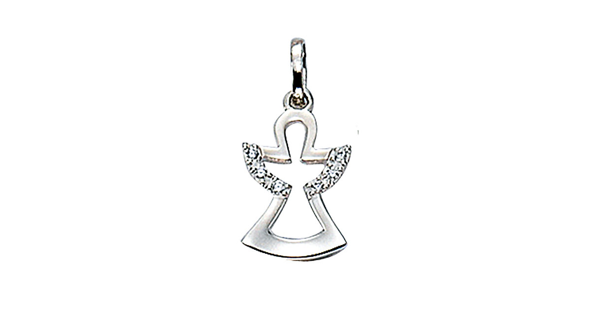 Silber Charms Anhänger Engel 925 Sterling Silber mit Zirkonia Charms Silber Charms Anhänger Engel 925 Sterling Silber mit Zirkonia Charms