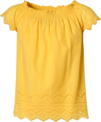 T-Shirt KONRIA mit Carmen- Ausschnitt gelb Gr. 134 Mädchen Kinder