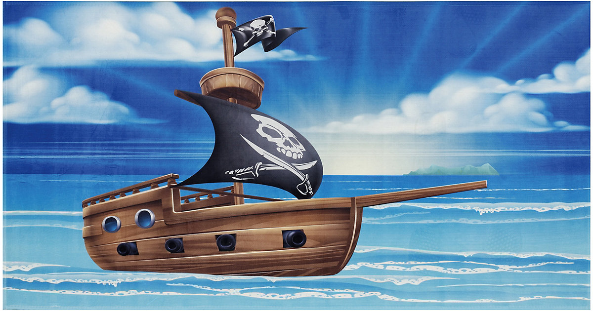 Kinderteppich Lovely Kids, Piratenschiff, 100 x 160 cm blau