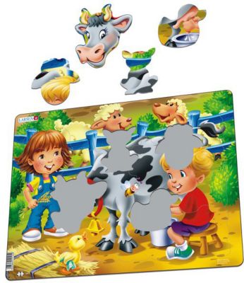 Rahmen Puzzle 18 Teile 36x28 Cm Bauernhof Kinder Mit Kuh Larsen Mytoys