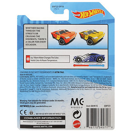 Машинка Hot Wheels Color Shifters, меняет цвет от Mattel