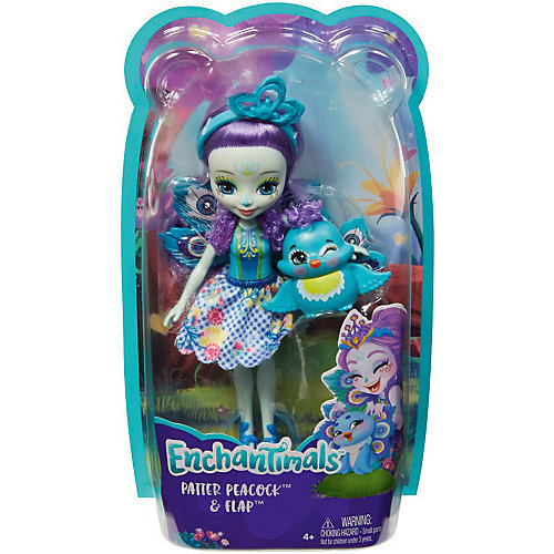 Кукла с любимой зверюшкой Enchantimals, Пэттер Пикок и Флэп от Mattel