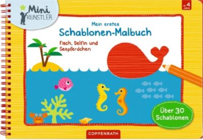 Buch - Mini-Knstler Mein erstes Schablonen-Malbuch: Fisch, Delfin und Seepferdchen