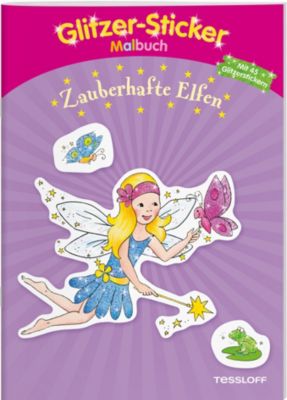 Image of Buch - Glitzer-Sticker-Malbuch: Zauberhafte Elfen