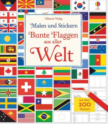 Buch - Malen und Stickern: Bunte Flaggen aus aller Welt