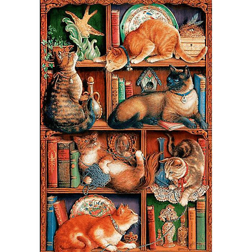 Пазл Cobble Hill "Кошки на книжных полках", 2000 деталей от Cobble Hill