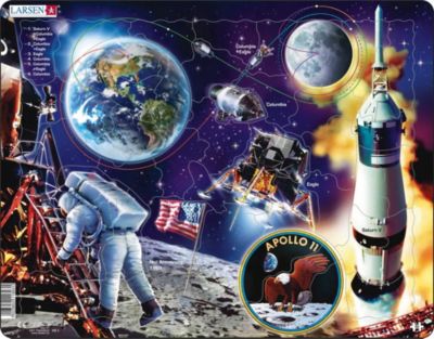 Rahmen-Puzzle, 50 Teile, 36x28 cm, Apollo 11
