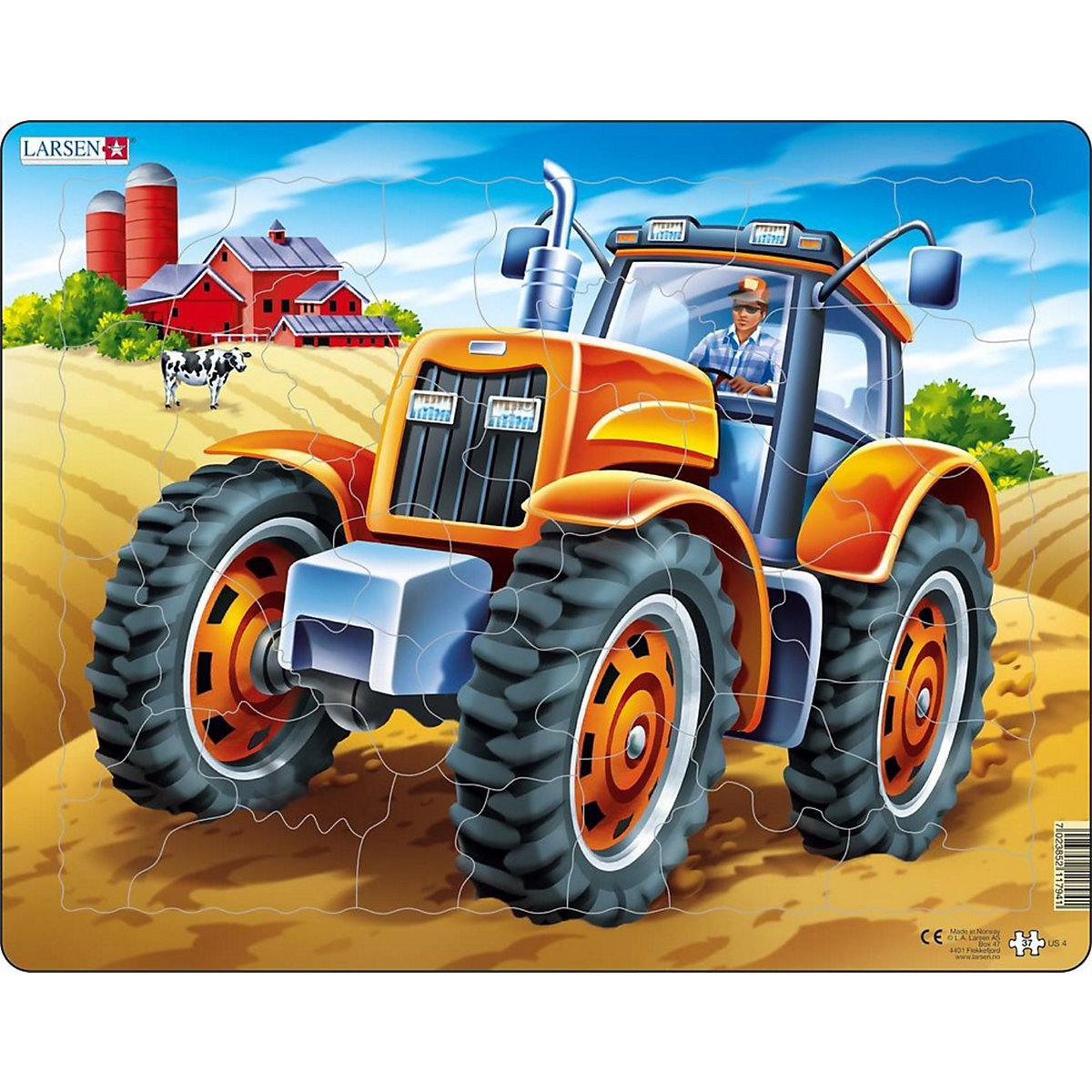 Larsen Rahmen-Puzzle 37 Teile 36x28 cm Traktor