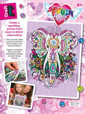 Sequin Art Teen Craft - Elefant