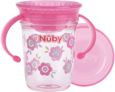 360� Trinklerntasse mit Griffen aus Tritan ��WONDER CUP��, 240 ml, Pink pink