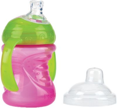 Trinklerntasse, auslaufsicher, mit Soft Silikon Trinkmundstck und variablem Trinkfluss, 240 ml, Pink pink