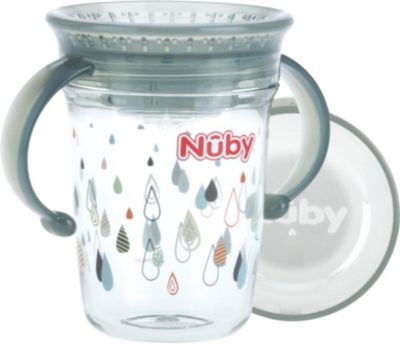 360� Trinklerntasse mit Griffen aus Tritan ��WONDER CUP��, 240 ml, Grey grau