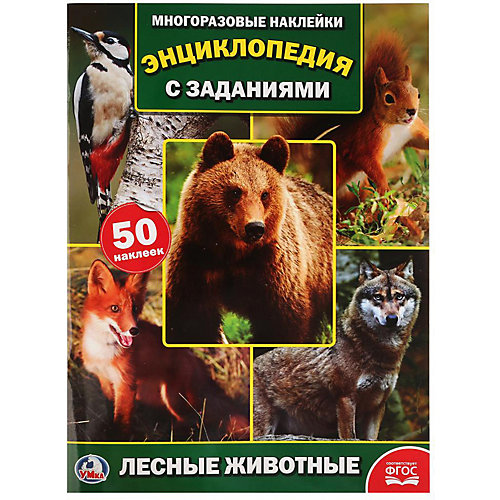 Энциклопедия с наклейками А4 "Лесные животные" от Умка