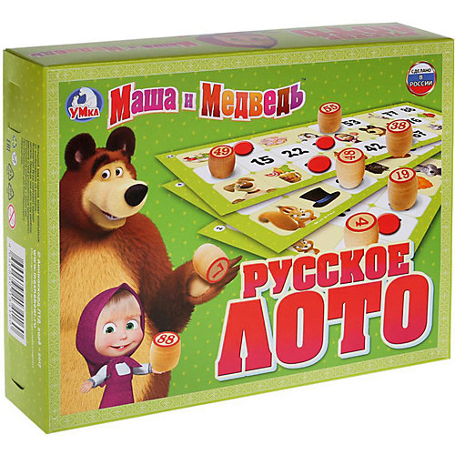 Настольная игра "Русское лото", Маша и Медведь от Умка