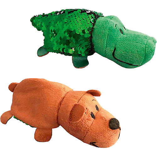 Мягкая игрушка-вывернушка 1Toy "Блеск с пайетками", Крокодил-Медведь от 1Toy