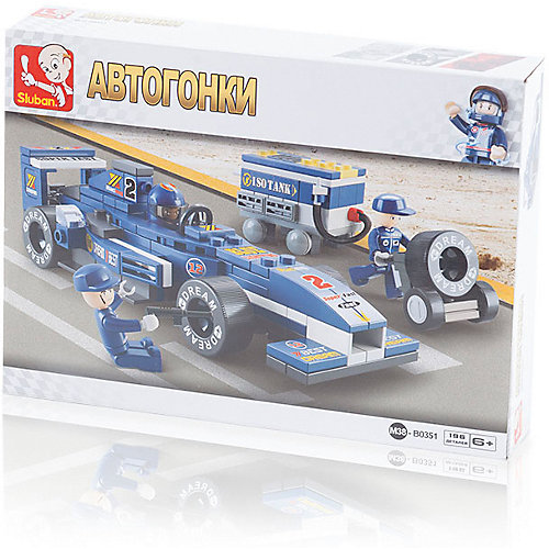 Конструктор Sluban "Автогонки: Гоночный автомобиль F1", 196 деталей от Sluban