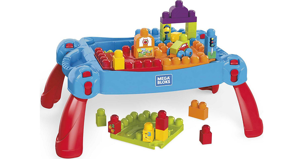 Spielzeug: Mattel Mega Bloks Bau- und Spieltisch (30 Teile), Bausteine, Spielcenter