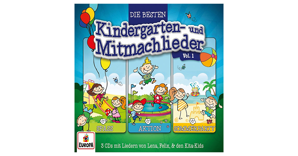 CD Die besten Kindergarten- & Mitmachlieder 01/3er CD- Box Hörbuch
