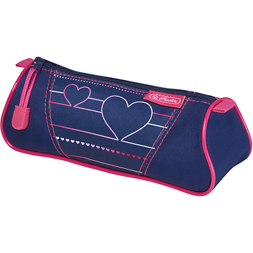Пенал-косметичка Herlitz Triangular, Heartbeat - синий от herlitz