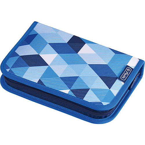 Пенал Herlitz Blue Cubes с наполнением - голубой от herlitz