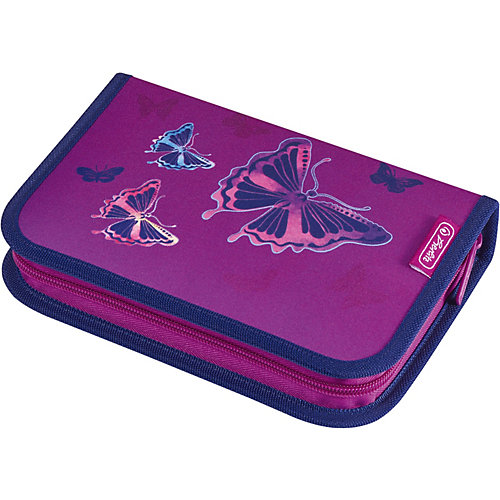 Пенал Herlitz Glitter Butterfly с наполнением - фиолетовый от herlitz