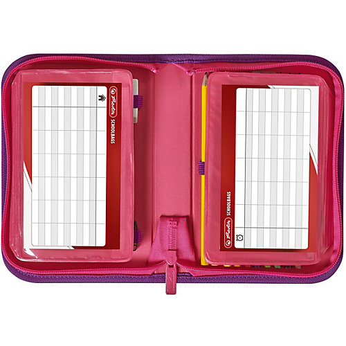 Пенал Herlitz Glitter Butterfly с наполнением - фиолетовый от herlitz