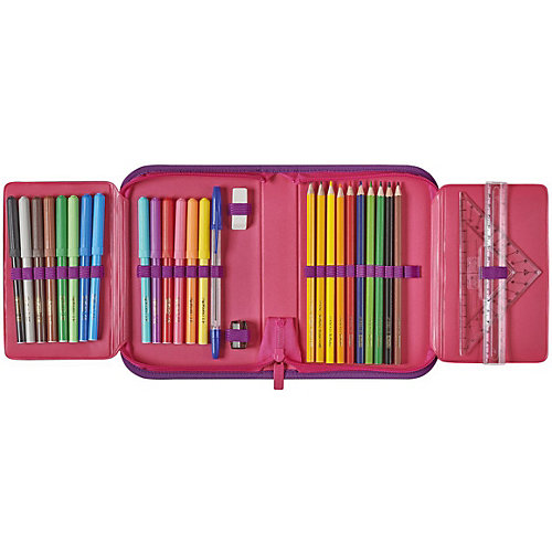 Пенал Herlitz Glitter Butterfly с наполнением - фиолетовый от herlitz