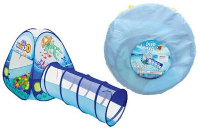 Палатка с туннелем Наша Игрушка "Океан", 210х90х90 см