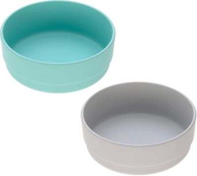 Esslernschale Bambus Set, 2-tlg., Uni turquoise/grey grau/grn