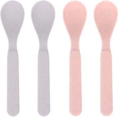 Kinderl�ffel Set Bambus, 4-tlg., Uni grey/light pink hellrosa