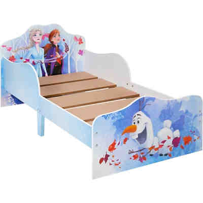 Kinderbett mit 2 Ablageboxen mit Reißverschluss, Disney Frozen 2 Kinderbett, 70 x 140 cm