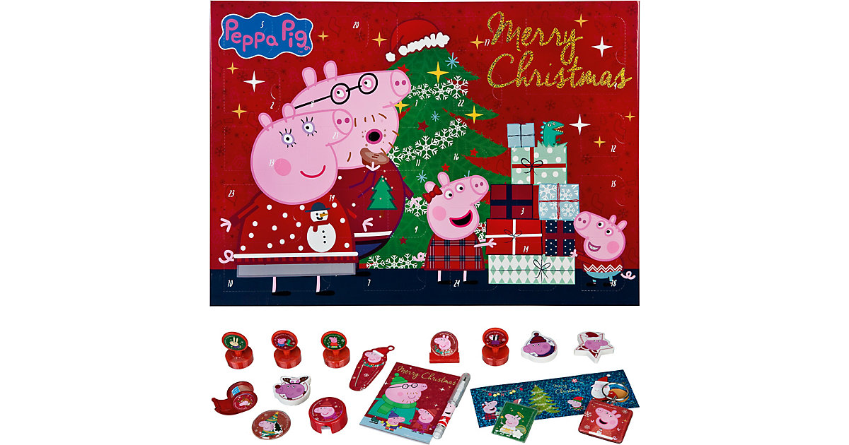 Mal- und Spaß- Adventskalender Peppa Pig rosa/rot